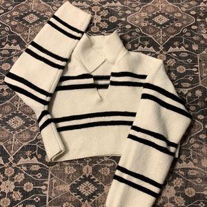 OAK + FORT striped cropped sweater